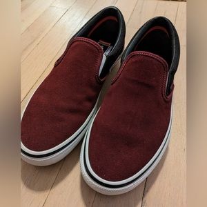 Vans Skate Slip-On shoes, size 9.5, port / black color, like new